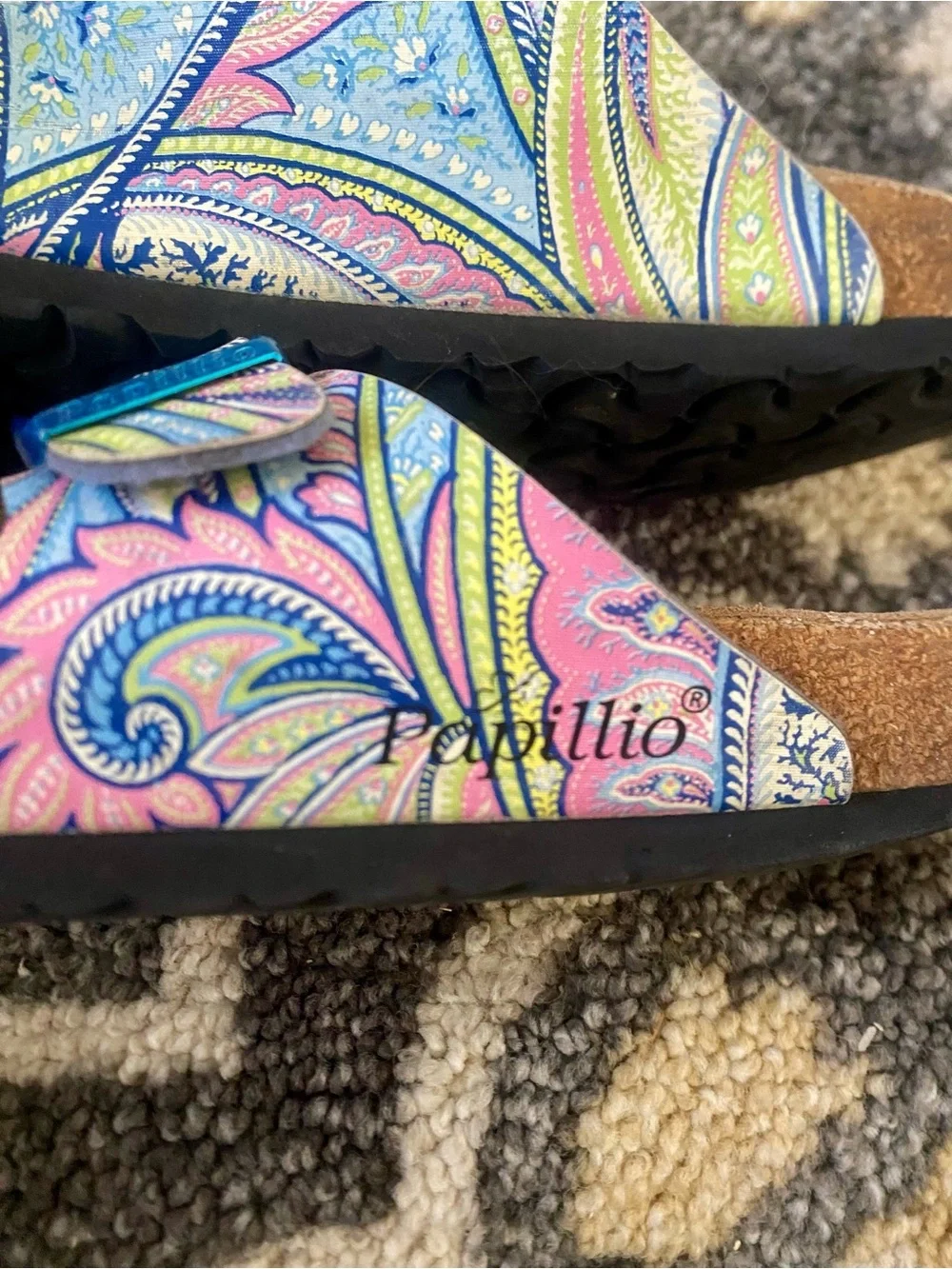 Birkenstock Papillio Arizona Sandals Paisley Blue Pink Size 41 US 8